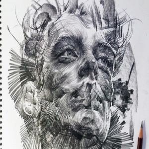lee.k.illust: artista coreano cria retratos dinâmicos com carvão, lápis e tinta