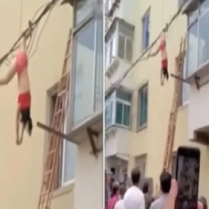 Amante é pega no flagra, tenta escapar pelos fios de energia e fica presa. Assista o vídeo!