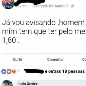 Homem com 1,80