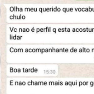 Desculpe pelo vocabulário, senhora