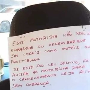 Aquele aviso do motorista de Uber