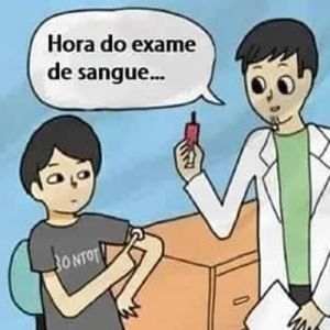 Hora do exame de sangue