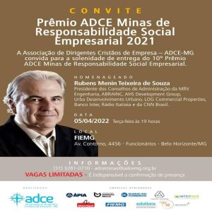 Prêmio ADCE Minas de Responsabilidade Social Empresarial chega à 10ª edição