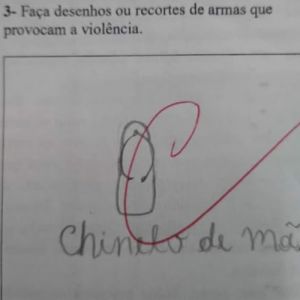 Desenho de uma arma que provoca a violência