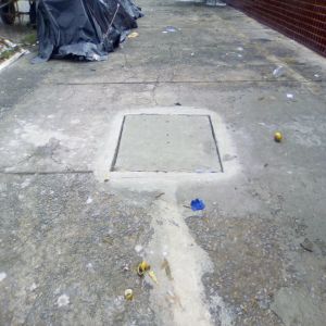 Limparam galeria e colocaram uma tampa no buraco