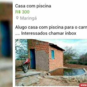 Casa com piscina interessados no Facebook