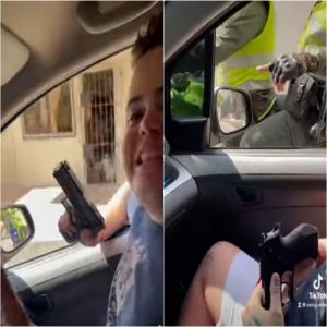 TikToker mostra sua arma e é parado pela polícia