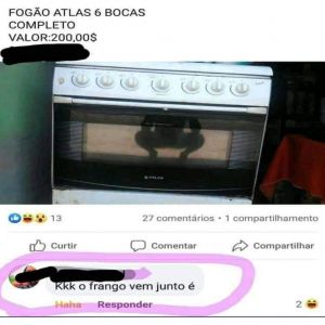 Vendendo o fogão