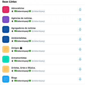 Minhas Listas no Twitter