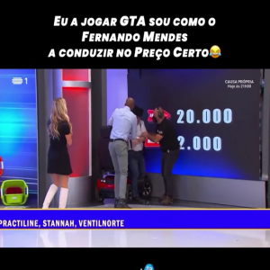 Fernando Mendes sofre 'acidente' e protagoniza momento hilariante em 'O Preço Certo'