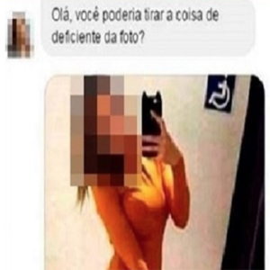 Olá, você poderia tirar a coisa de deficiente da foto???