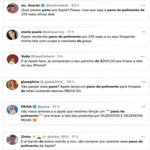 219 reais em um paninho de polimento da Apple, se torna viral nas redes sociais