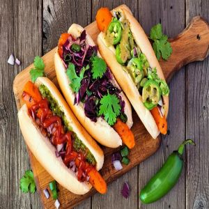 Cachorro-quente saudável, funcional e vegano