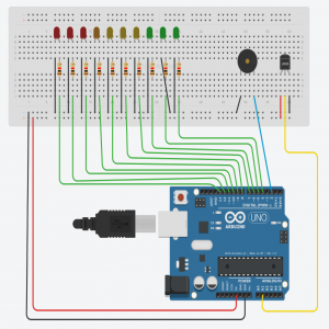 Termômetro com leds e sensor de temperatura 