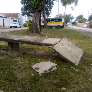 Praça entregue às baratas