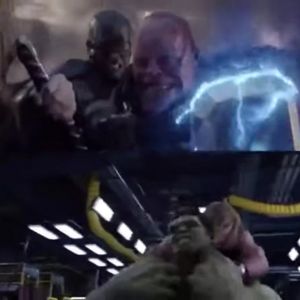 Cap vs Thanos na cena Endgame é exatamente o mesmo que Thor vs Hulk em Vingadores 1