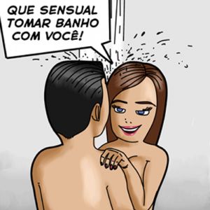 Aquele banho sensual com o mozão