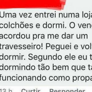 Quando eu entrei em uma loja e dormi