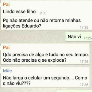 Bacana demais lavar roupa suja no Whatsapp