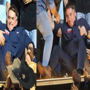 Ex presidente Bolsonaro cai do palco em Festa do Peão de Barretos