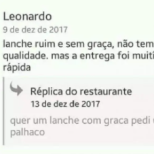 5 melhores respostas de avaliação no IFood