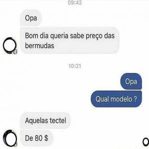 Preço das bermudas
